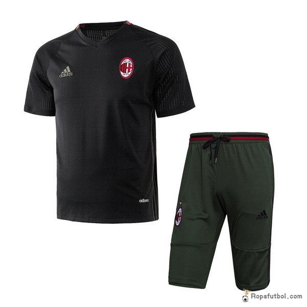 Camiseta Entrenamiento AC Milan Conjunto Completo 2017/18 Negro Verde